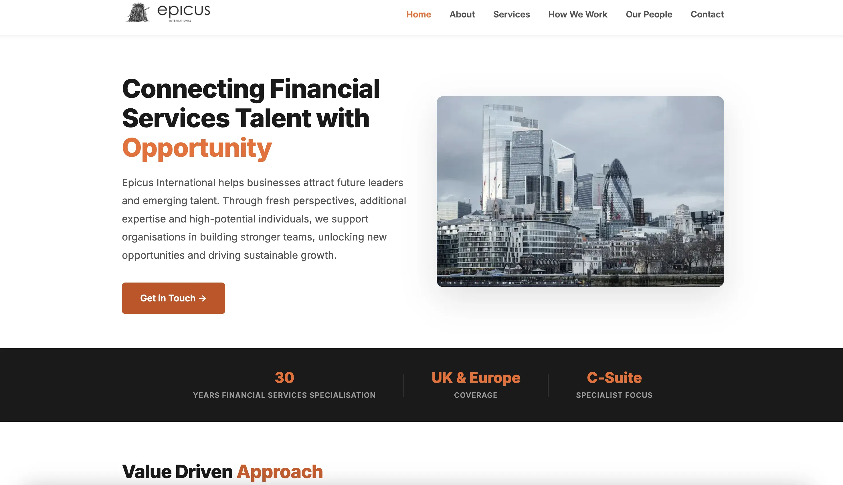 Epicus International website after rendrd