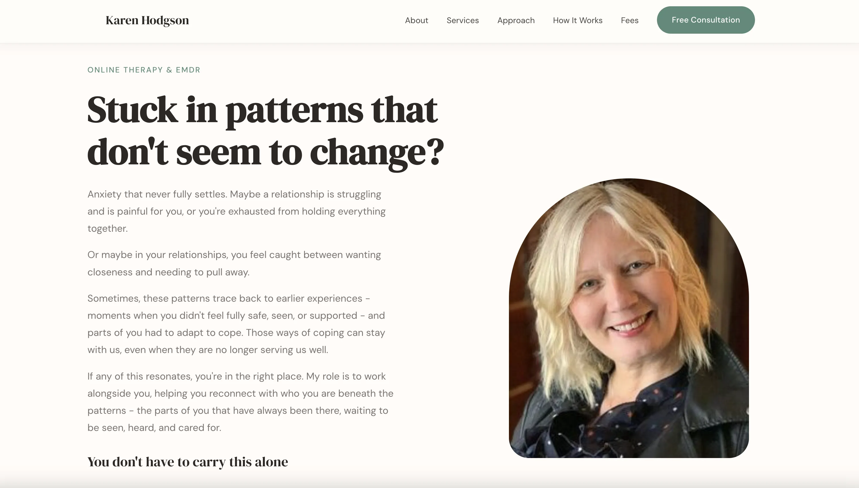 Just4Therapy website after rendrd