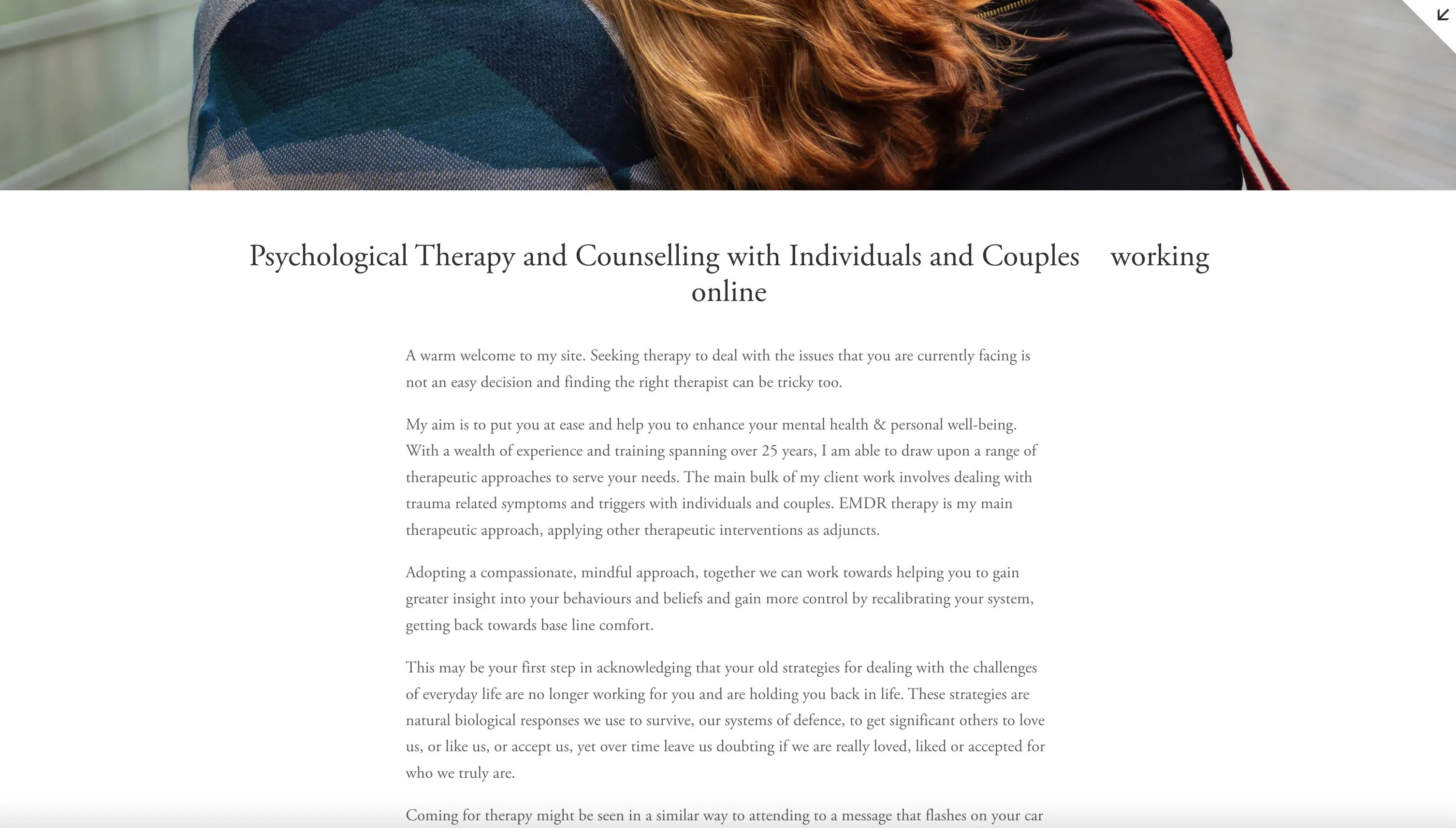 Just4Therapy website before rendrd
